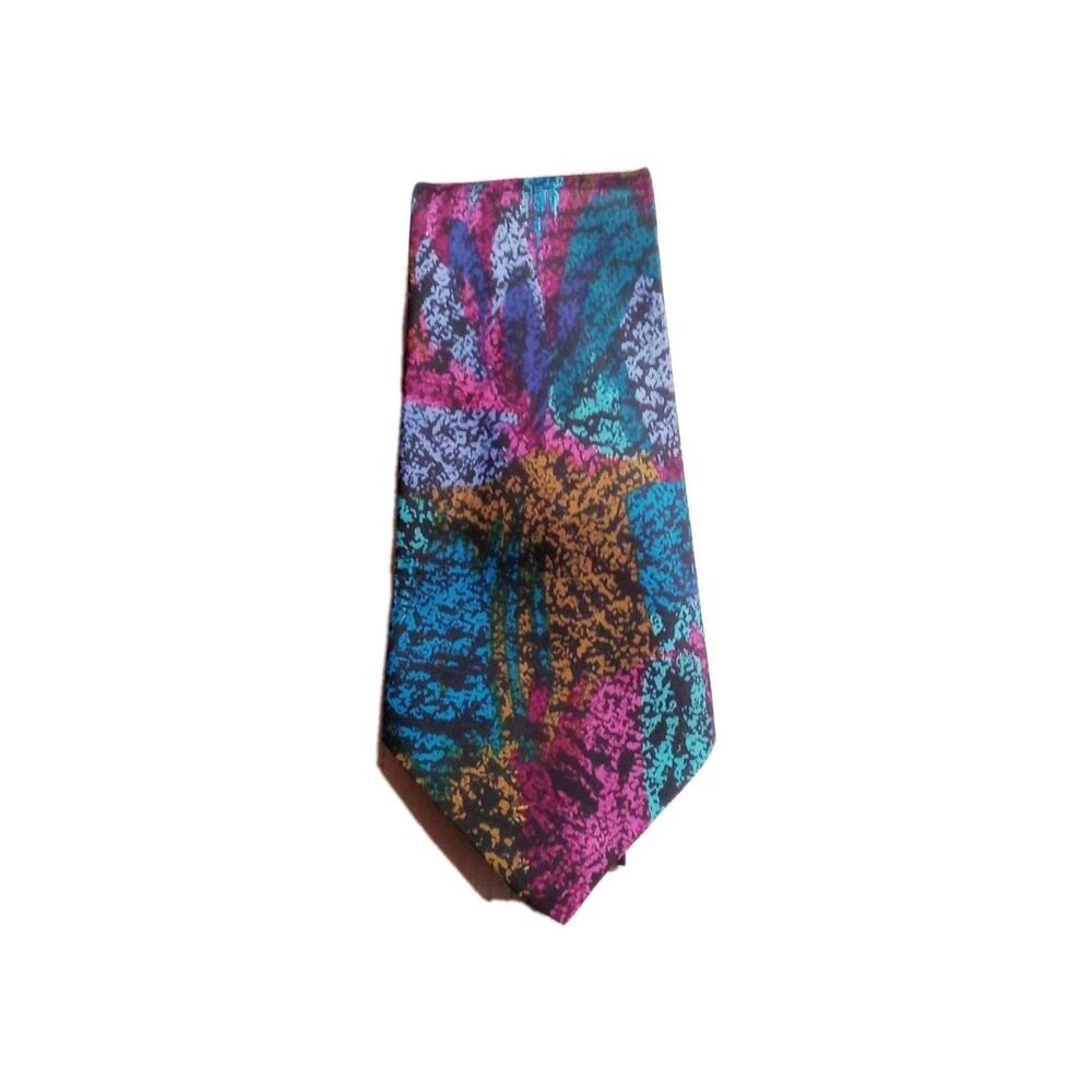 Vibrant Multicolor Abstract Italian Tie Silk Made In The USA